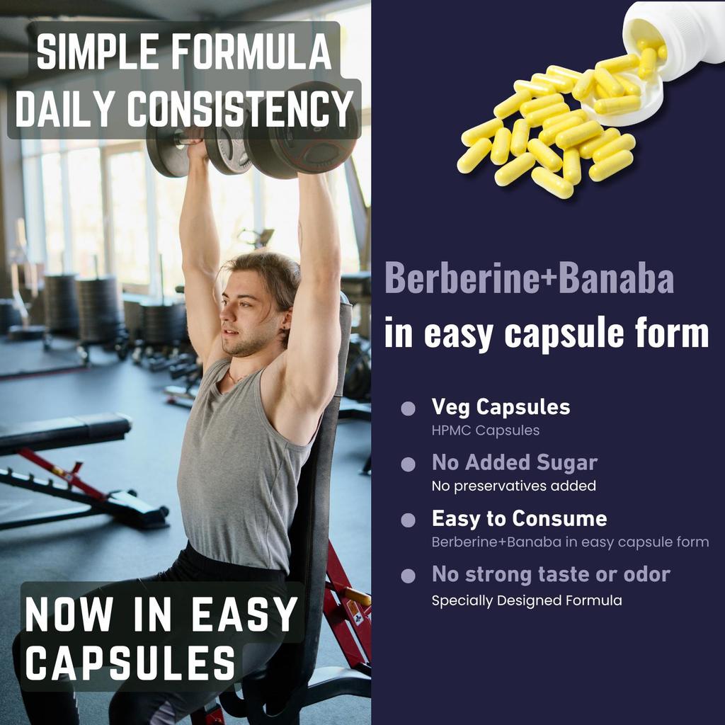 Berberine with Banaba Extract 60 Capsules | Dietary Supplement