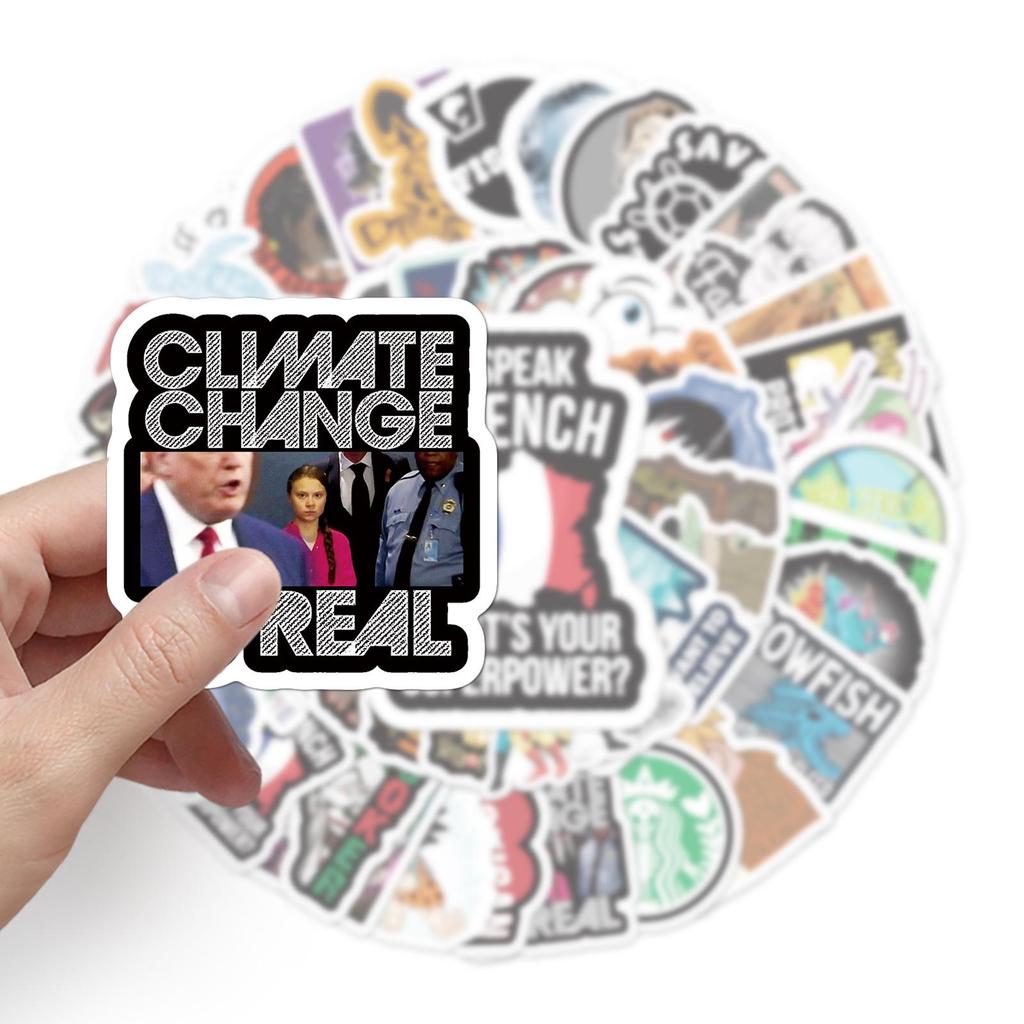 50 Unique Quirky Decorative Stickers: Waterproof for Cars, Luggage, Skateboards, Guitars