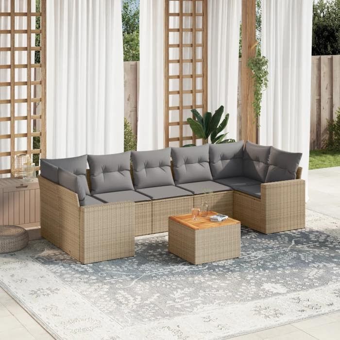 VidaXL Garden Lounge Set with Cushions 8 Pcs, Patio Sofas, Patio Furniture Set, Outdoor Furniture, Mix 3256367