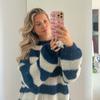Beiläufige Gestrickte Gestreifte Pullover Frauen Lose Off Schulter Slash Neck Langarm Weibliche Pullover 2024 Herbst Dame Straße Jumper
