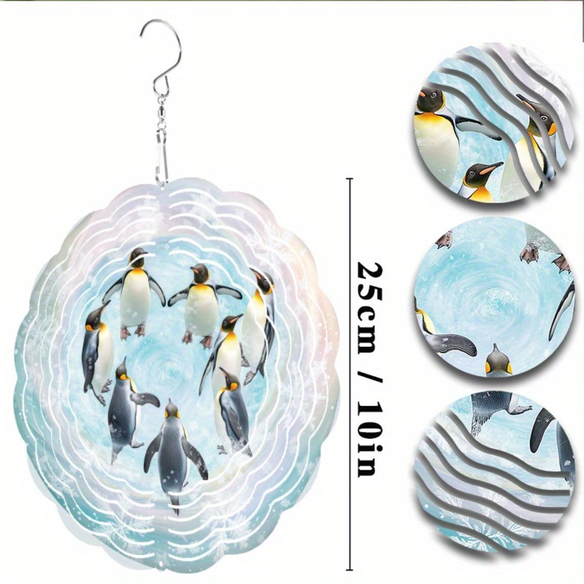 

Металлический ветряной спиннер 10 дюймов, дизайн пингвина, садовый декор, подвесная ветряная музыка для улицы, патио, балкона, на все сезоны, романтический акцент 01A