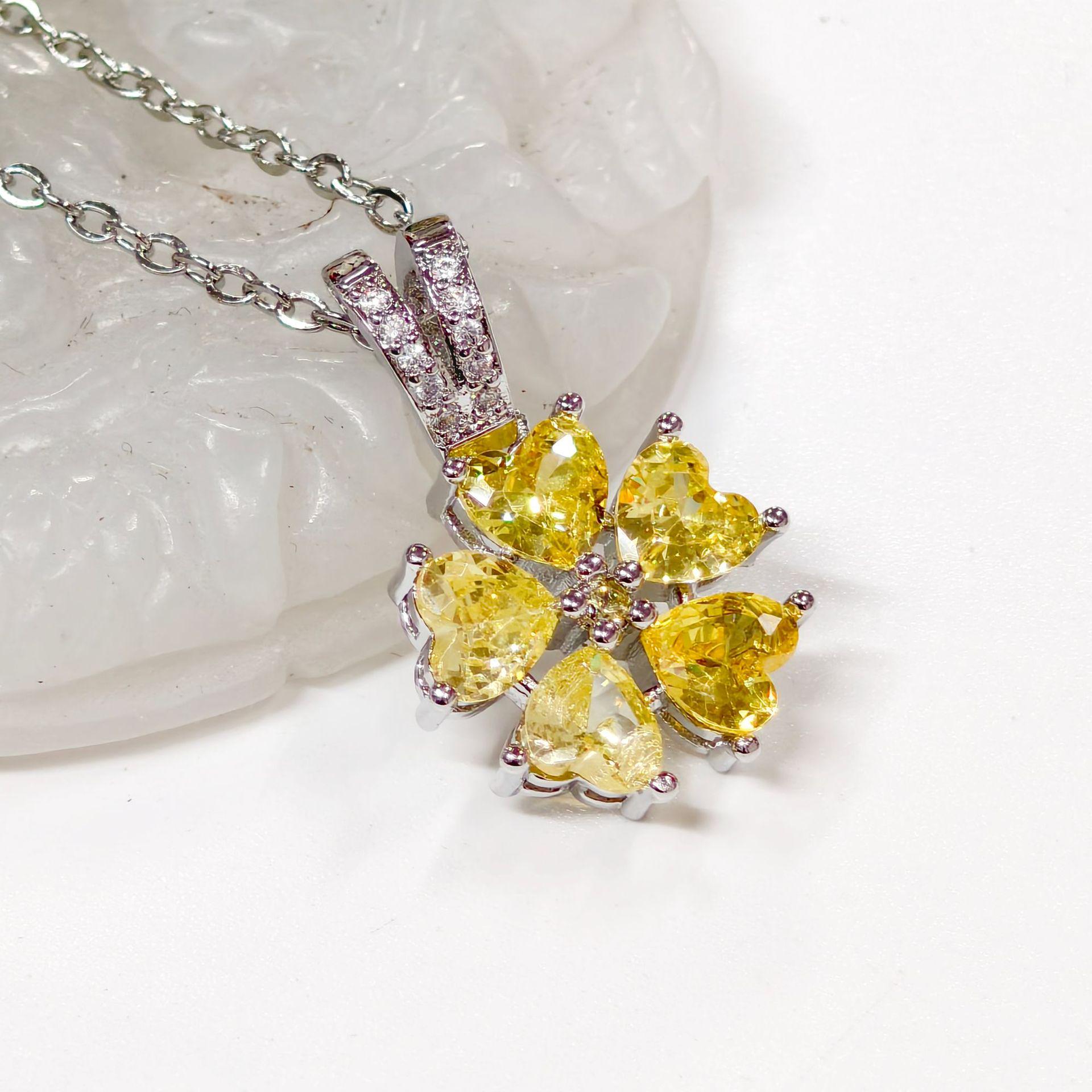 Gessen Heart & Flower Jewelry Set: Ring, Earrings, Bracelet, Pendant - Elegant and Versatile 4-Piece Collection