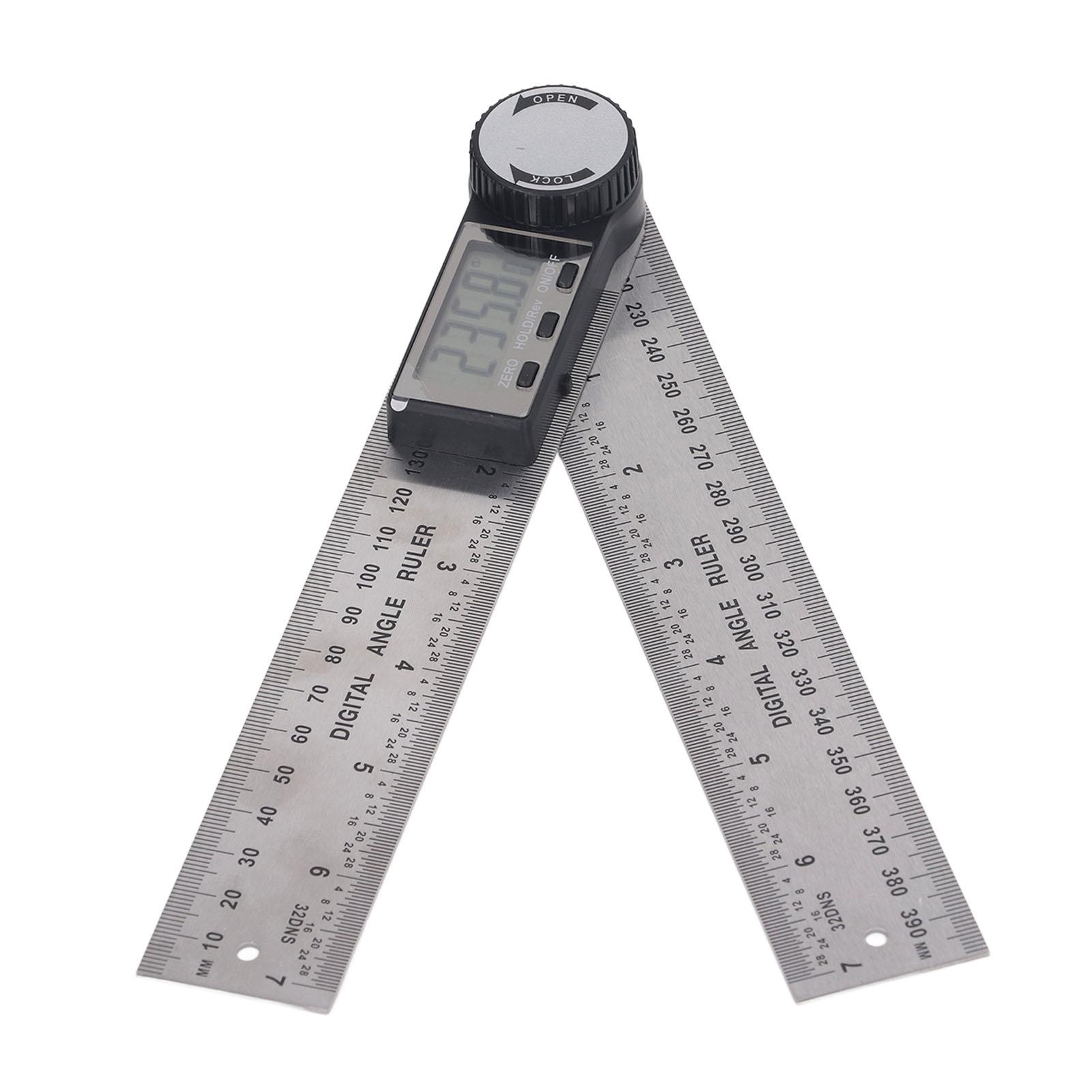 Riglă Digitală Unghiulară 0 până la 200mm Protractor Electronic 360 Grade Afișaj LCD de Înaltă Precizie Riglă Localizator de Unghiuri gray