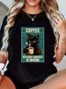 Black Cat Coffee Because Murder Is Wrong T-shirt