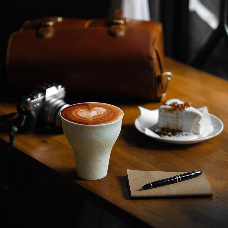 Ink Splashing Ceramic Hand-held Coffee Cup Latte American Japanese Personalized Exquisite Pig's Mouth Cup 360ml