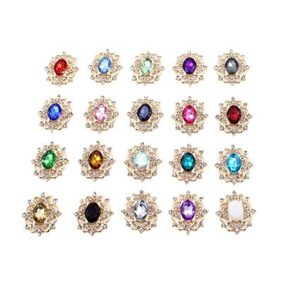 27*31Mm Oval Water Diamond Alloy Flower Plate Jewelry Accessories Diy Wedding Dress Bow Headwear Jewelry Accessories