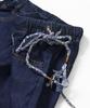 Cliff Mayer Medium Drawstring Denim Dark Blue Women's Pants,
