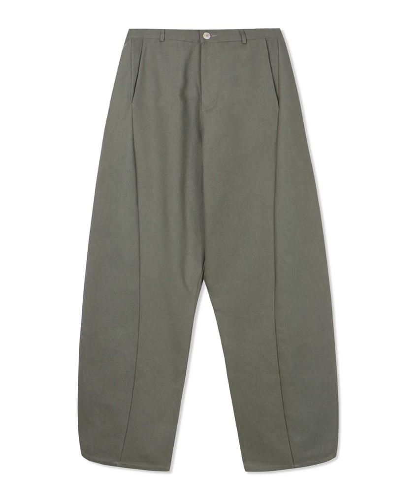 Descheuis Curved Wide Cotton Denim Pants [Khaki]