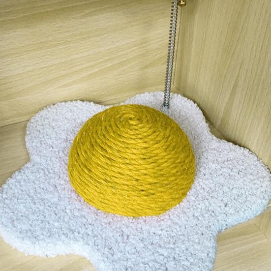 Kočičí škrábací podložka tvaru květu sisalové lano škrabadlo pro kočky interaktivní podlahová škrábací deska pro kočky s pružinou plyšová včelka pro ochranu nábytku