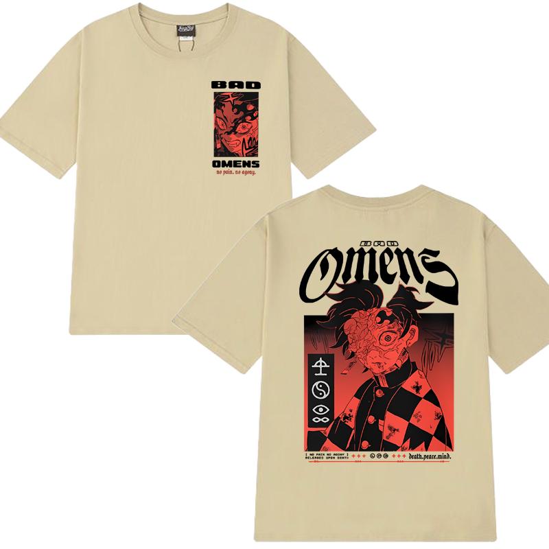 Gothic Bad Omens Démon oboustranný potisk tričko Pánské Dámské vintage Hip Hop streetwear Unisex 100% bavlna trička s krátkým rukávem