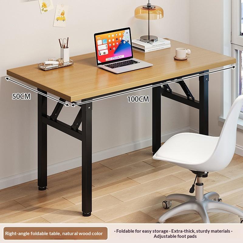 1Pcs Simple Long Rectangular Office Desk Portable Folding Meeting Table Thickened Computer Dining Training Desk Dinning Table