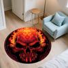Fire and Smoke Skull  Round Area Rug,Carpet Rug for Living Room Bedroom Sofa Playroom Decor,Non-slip Floor Mat
