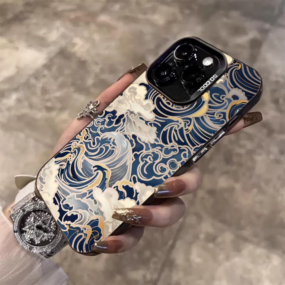 Art Waves Cool Fashion Phone Case For iPhone 17 Pro Max 17e 16e 15 17 Air 14 13 12 11 Pro Max 8 Plus X IMD Shockproof Cover