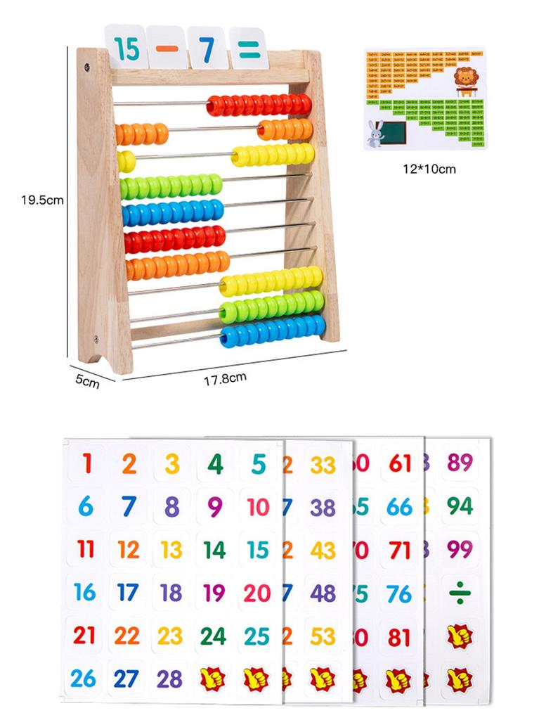 Wooden Calculation Frame Children Arithmetic Teaching Tool Maths Operation Number Thinking Exercise Montessori Educational Toys