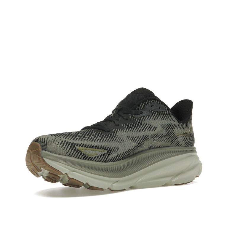 HOKA Clifton 9 Black Slate Men Sneakers Green 1127895-BLCKS