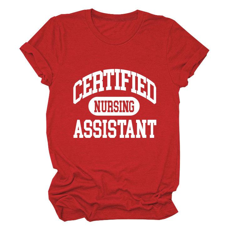 Certified nursing new short-sleeved women's fashion T-shirt large size