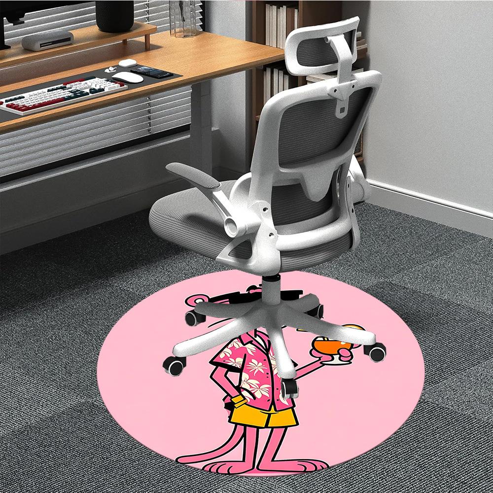 

1pc Hawaiian Shirt Pink Panther Office Round Area Rug, Under Office Chairs Bedroom Living Room Home Decor a1022340 80cm by 80cm