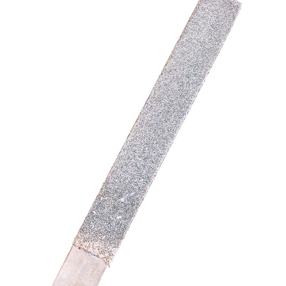 1 Pcs 180Mm Long Art Craft Flat Diamond File Grinding Tool Red Silver Tone