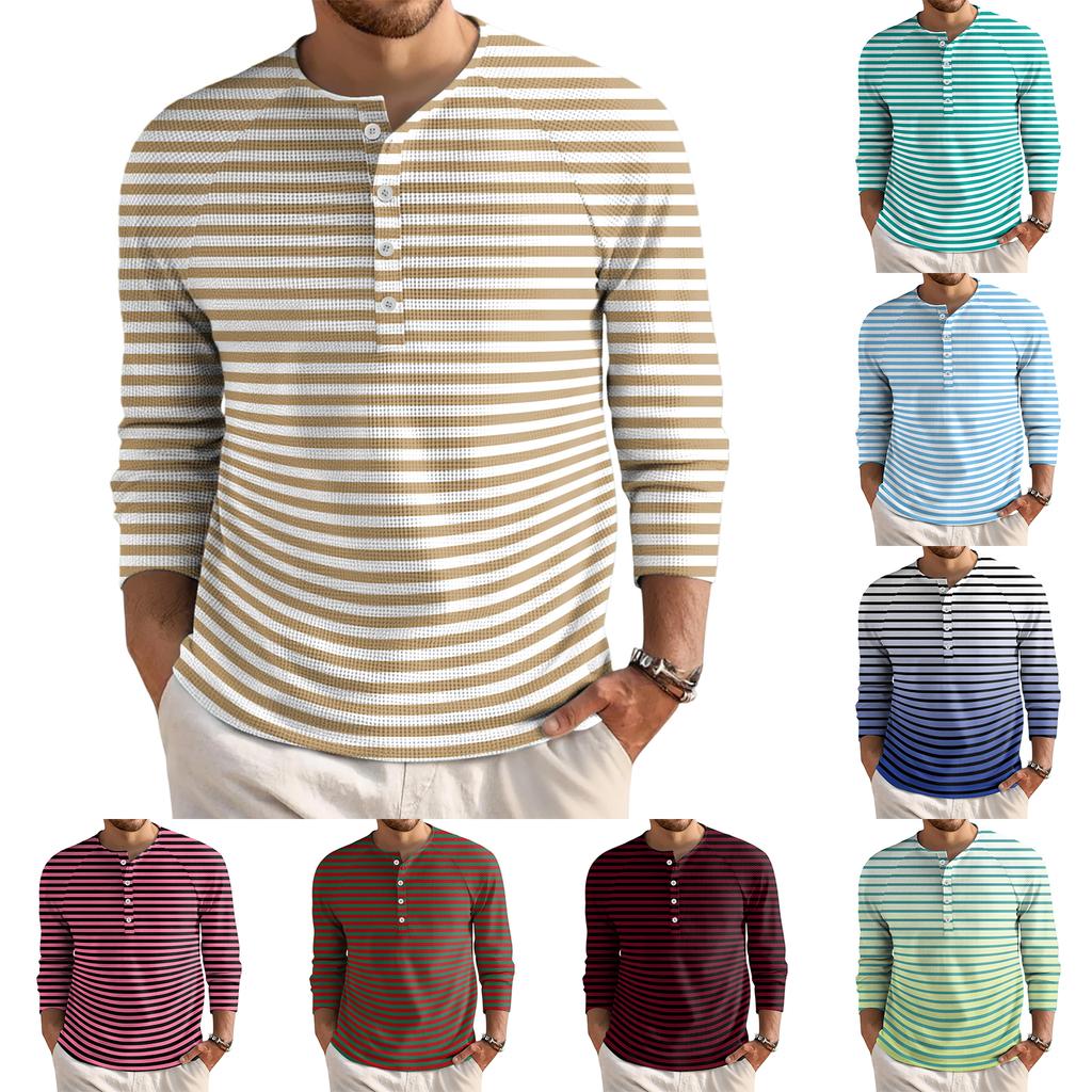 Men's Loose Casual Button Down Collar Long Sleeve Top