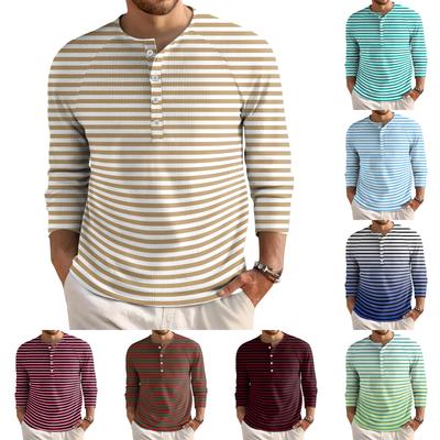 Herren Locker Lässig Button-Down Kragen Langarm Oberteil