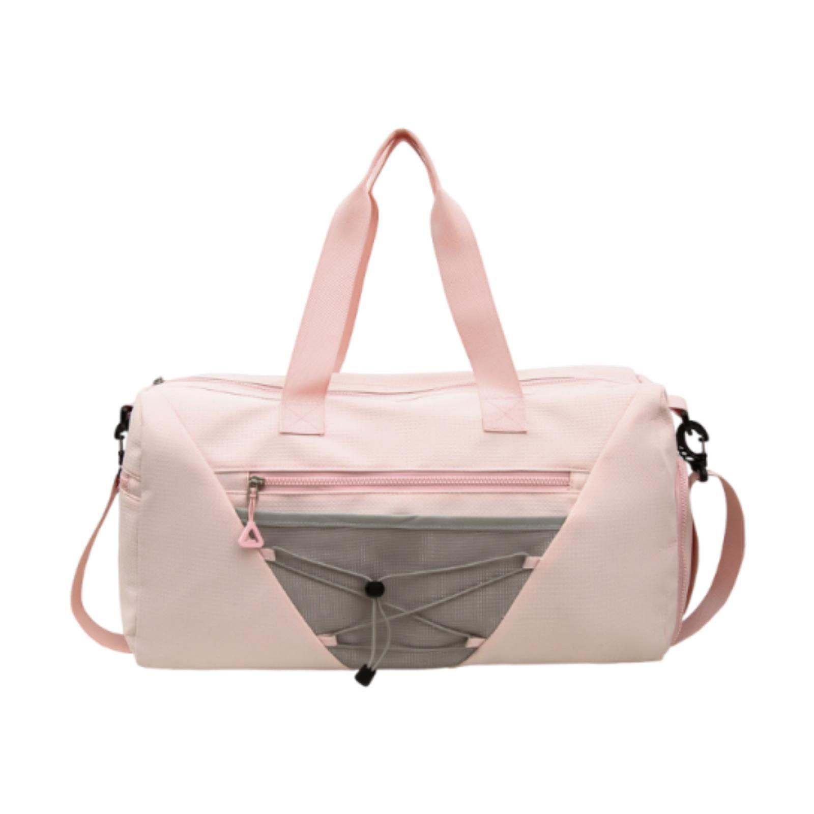Gym Bag with Shoe Compartment Portable Fitness Bag for Workout Travel Sports розовый