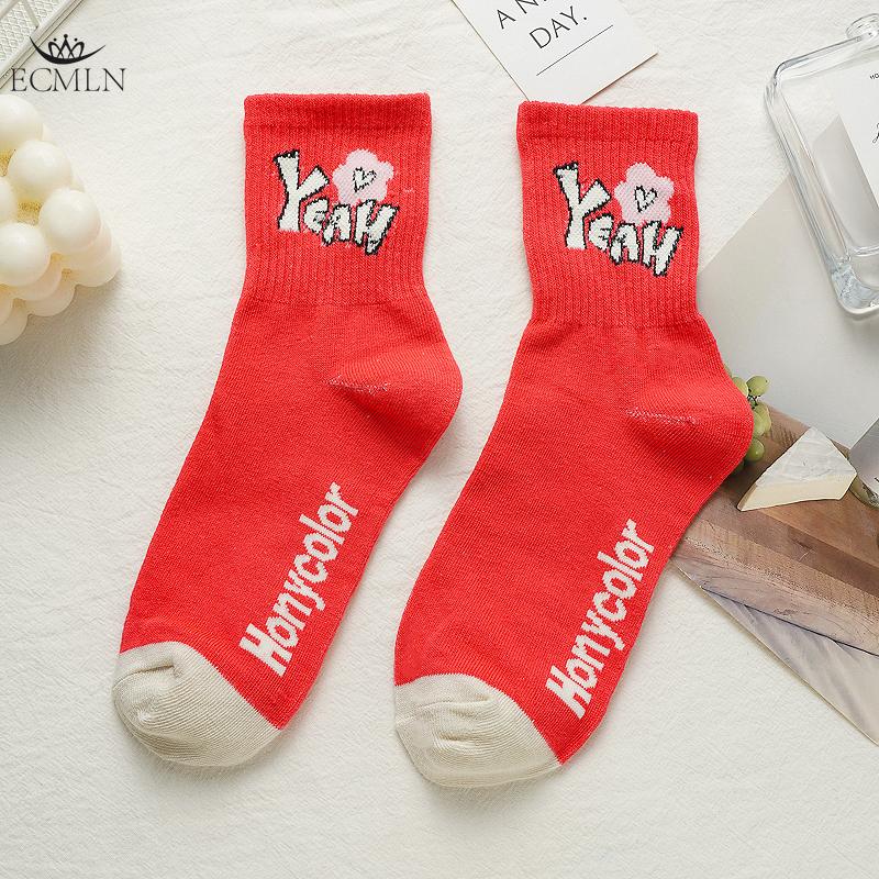 Women's Pink Heart-shaped Socks Autumn and Winter Cute Trendy Sports Socks for Girls