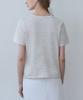 OURHOPE Logo Striped U-Neck T-Shirt - Beige