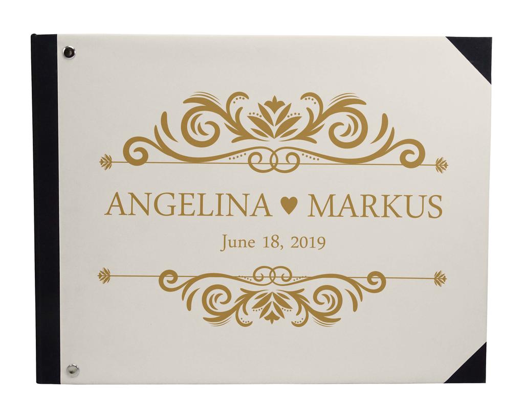 Darling Souvenir Blue Floral & Geometric Hardbound Cover Printed Anniversary Wedding Guestbook Scrap Book-7 X 9