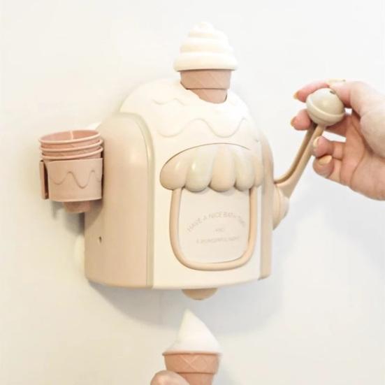 Ice Cream Foam Maker Bath Toy Toddlers Bath Bubble Machine Boys Girls Bubble Ice Cream Foam Making Shower Toy Pretend Cake Play Set