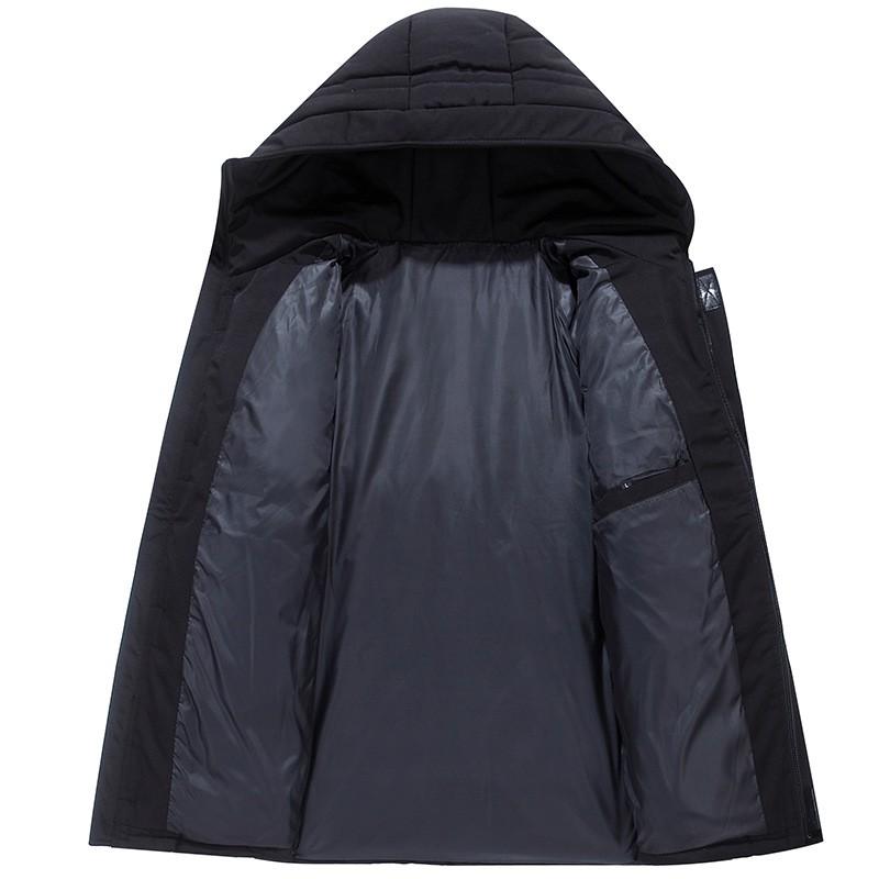 Mens Winter Down Jacket Hooded Thick Warm Outdoor Workwear Loose Fit Casual Parka Cold Weather