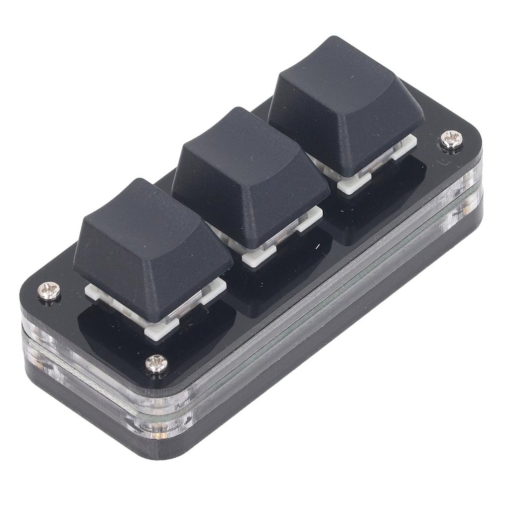 3 Key Mini Keypad Industrial USB Customized Blue Switch Programmable Gaming Keypad with RGB Light