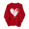 Women's Fashionable Casual Long-Sleeved Valentine's Day Heart Print Pullover Sweatshirt