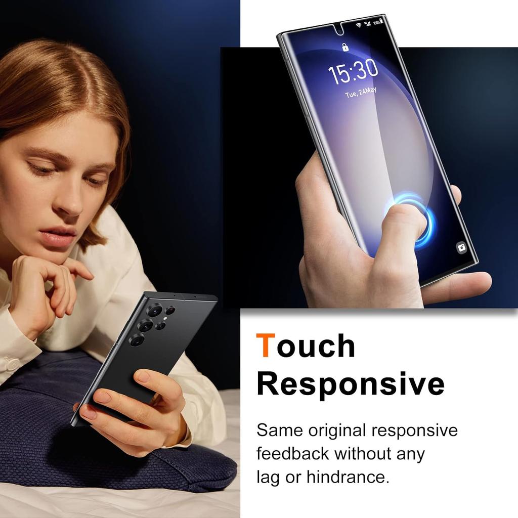 UniqueMe [2+2+1Pack] Compatible for Samsung Galaxy S23 Ultra 6.8 inch Screen Protector Flexible TPU, Camera Lens Protector with Installation Frame,