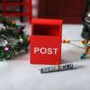Doll House Decor 1/12 Kids Toy Wooden Red Mailbox Ornamant Dollhouse Accessories Miniature Mail Box