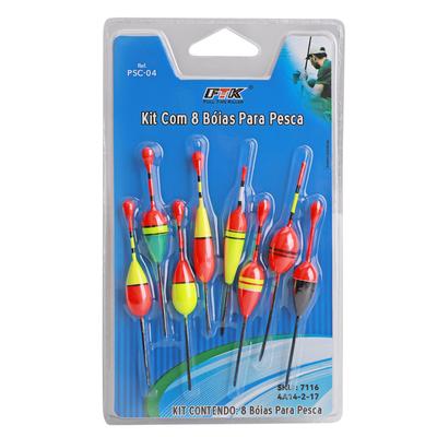 Set di 8 galleggianti da pesca, galleggiante per pesci, galleggiante per palo luminoso da pesca, galleggiante di colore misto di dimensioni regolabili, accessori per la pesca