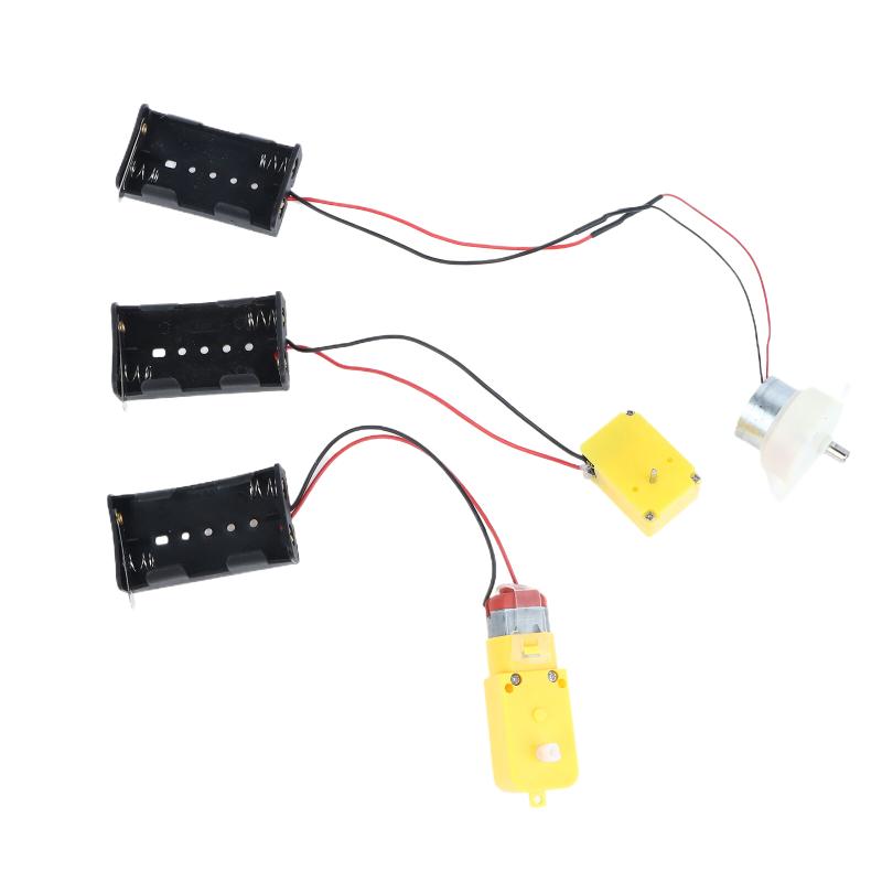 1Pc 130 Motor Kit With 2 Slots Battery Storage Case And Switch 22000 Rpm Mini Student Diy Electronic Motor Circuit Models Kit