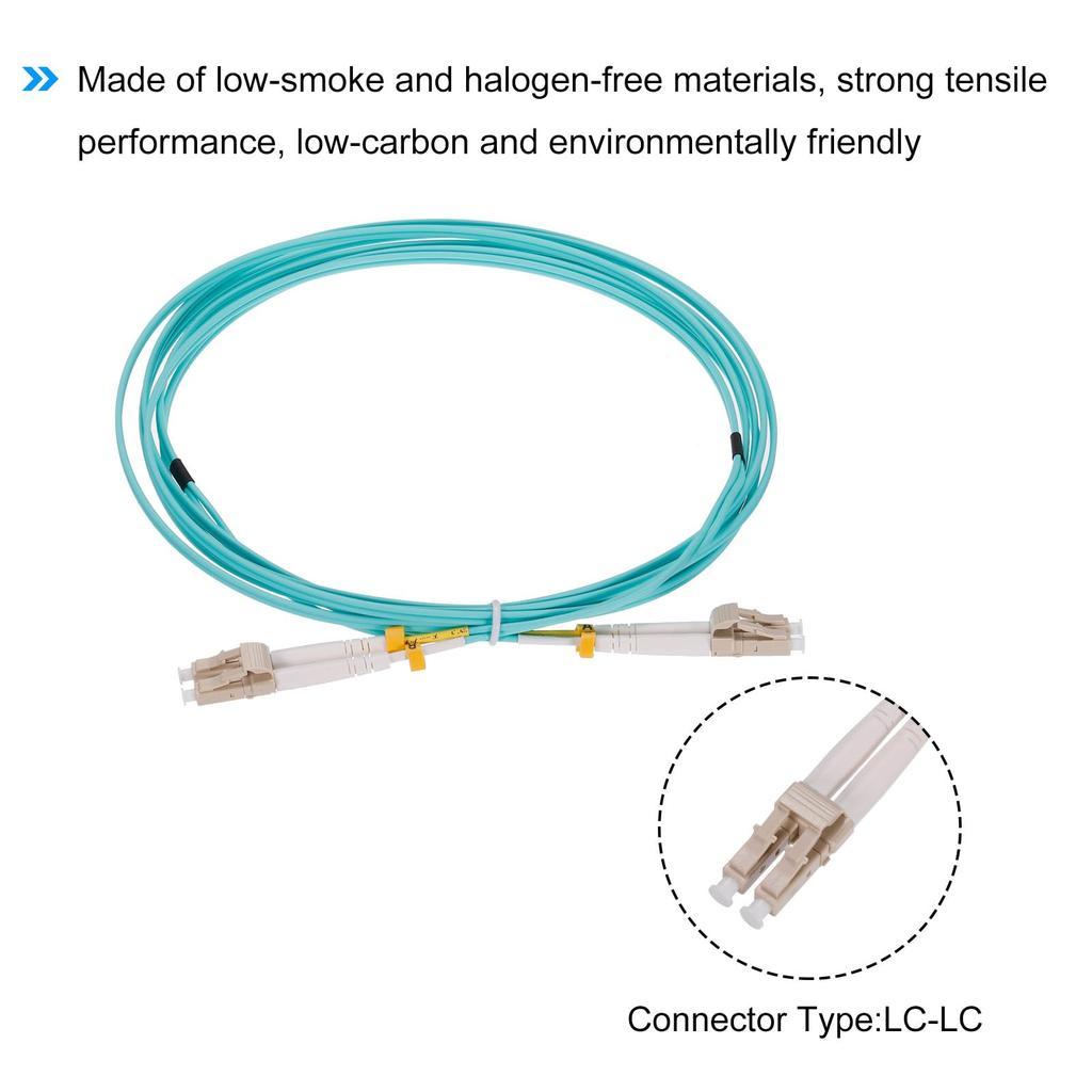 uxcell 3m Green Fiber Patch Multimode Duplex OM3 LSZH Fiber Optic Jumper for Network Transceivers and Instrumentation Cable, LC-LC