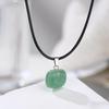 Natural Chakra Crystal Pendant Necklace High Quality Polished Assorted Stones Black Leather Rope Jewelry Gift for Yoga Enthusiasts