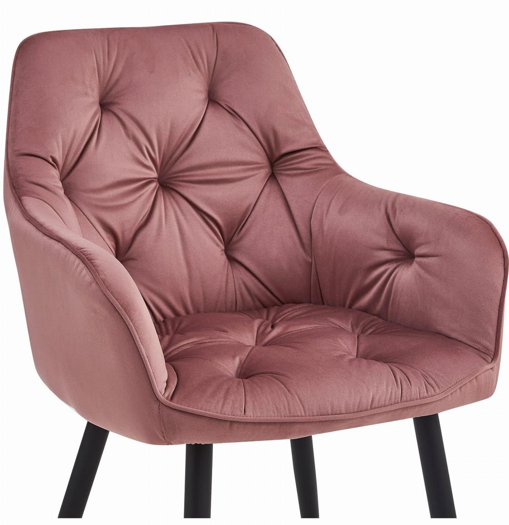 JORK Chair - Pink Velvet / Black Legs X 2