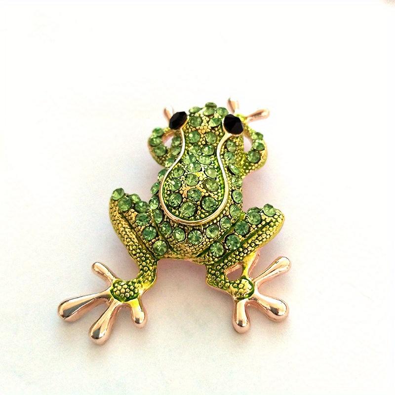 Exquisite Full Crystal Frog Brooch Badges For Women Men Fashion Creative Bag Clothing Brooch Pin