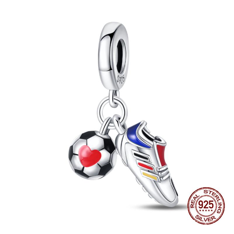 Charms Copper Fit 3Mm Original Bracelet Necklace Womens Sports Fitness Football Series Charms Diy Fine Jewelry Gifts