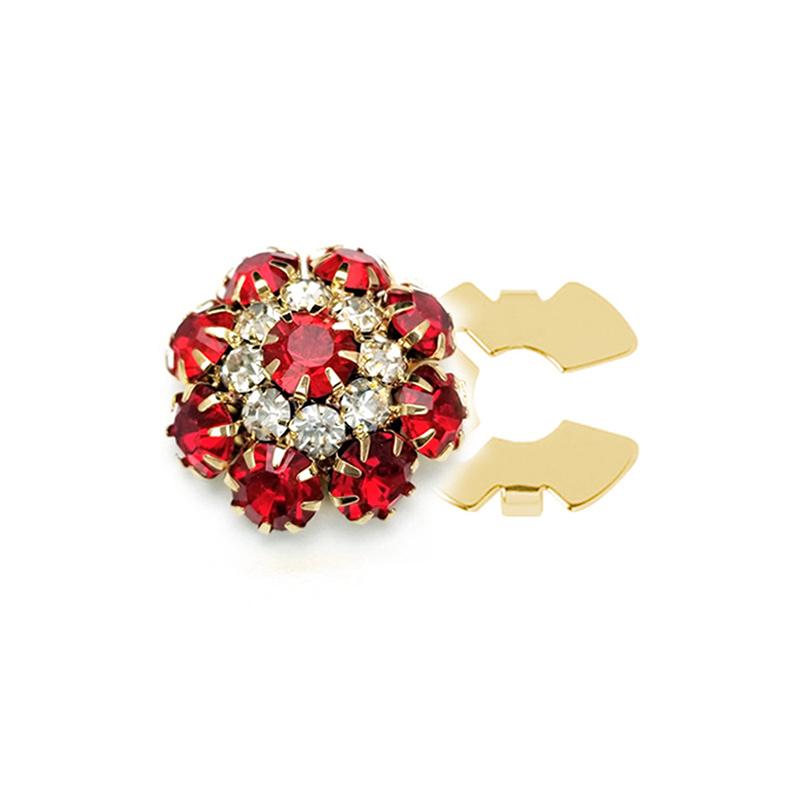 European American Button Covers Shiny Rhinestone Button Clip Tux Accessories For Women Detachable Flower Button Covers Gifts