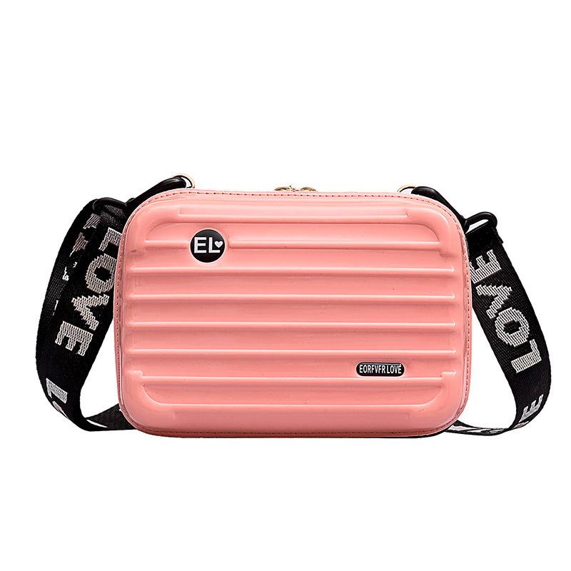 Luggage Small Bag Women S Crossbody Shoulder Bag  Personality Hand-Held Mini Suitcase-Style Box Small Square Bag розовый