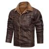 Winter Herren Wildlederjacke mit Fleecefutter Warmer Sherpa Kragen Mantel