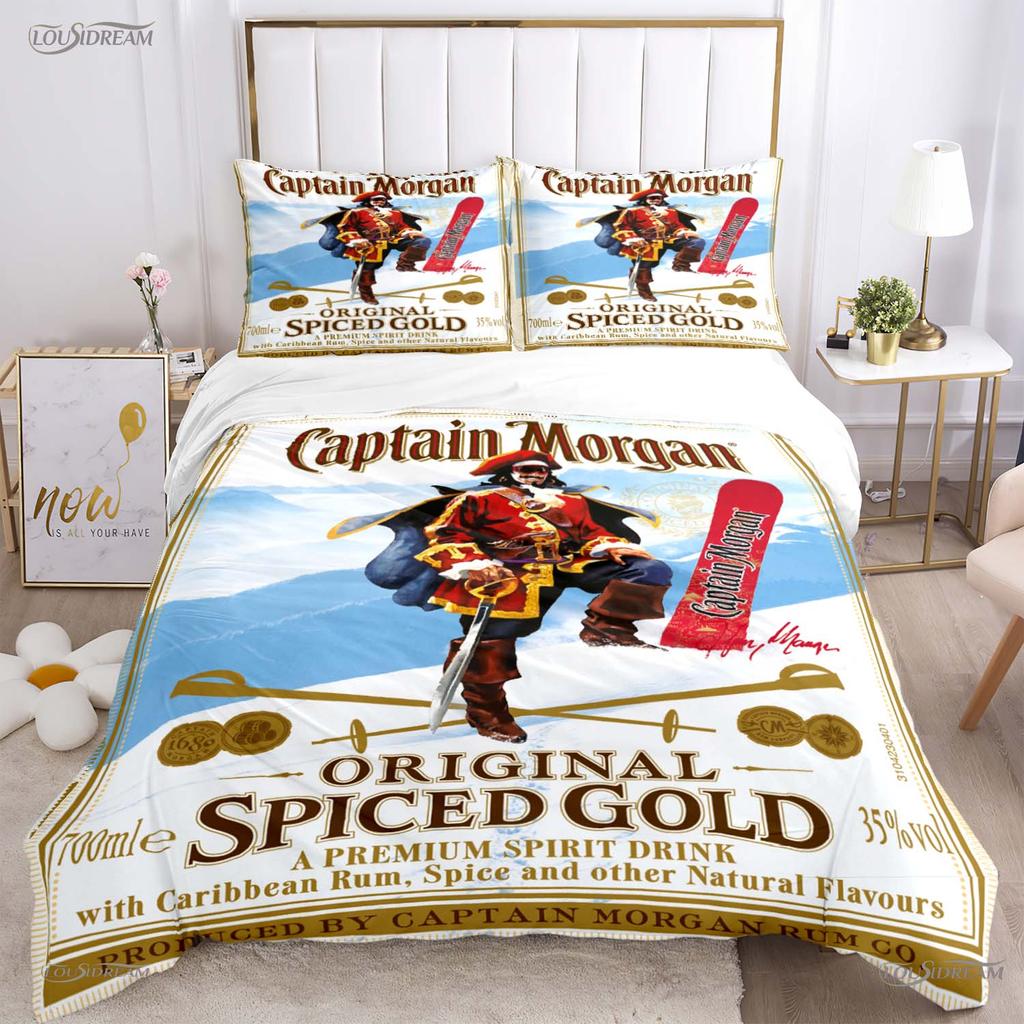 Captain morgan Casal Ganzjahres Bettbezug Bettdecke Bettwäsche Sets Weiche Steppdeckenbezug und Kissenbezüge Junge Einzel-/Doppel-/Queen-/King-Size