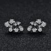 1 Pair of Stylish Flower Earrings with Elegant and Sweet Flower Geometric Accessories Set with Synthetic Zircon, Suitable for Daily Wear