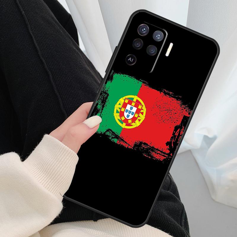 Portugal Flag Case For Oppo A18 A38 A58 A78 A98 A80 A60 A40 A96 A76 A16 A94 A74 A54 A15 A17 A57 A77 A5 Pro
