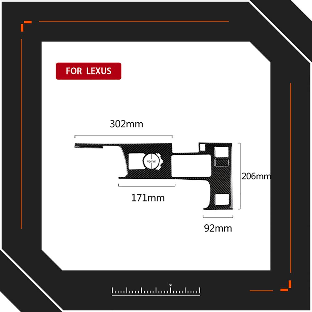For Lexus IS250 2013- Carbon Fiber Car Central Control Gear Board Panel Decorative Stickers Auto Accesorios Para Vehículos