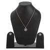 Estele Rose Gold Plated CZ Whirlpool Designer Necklace Set with Pearl for Women