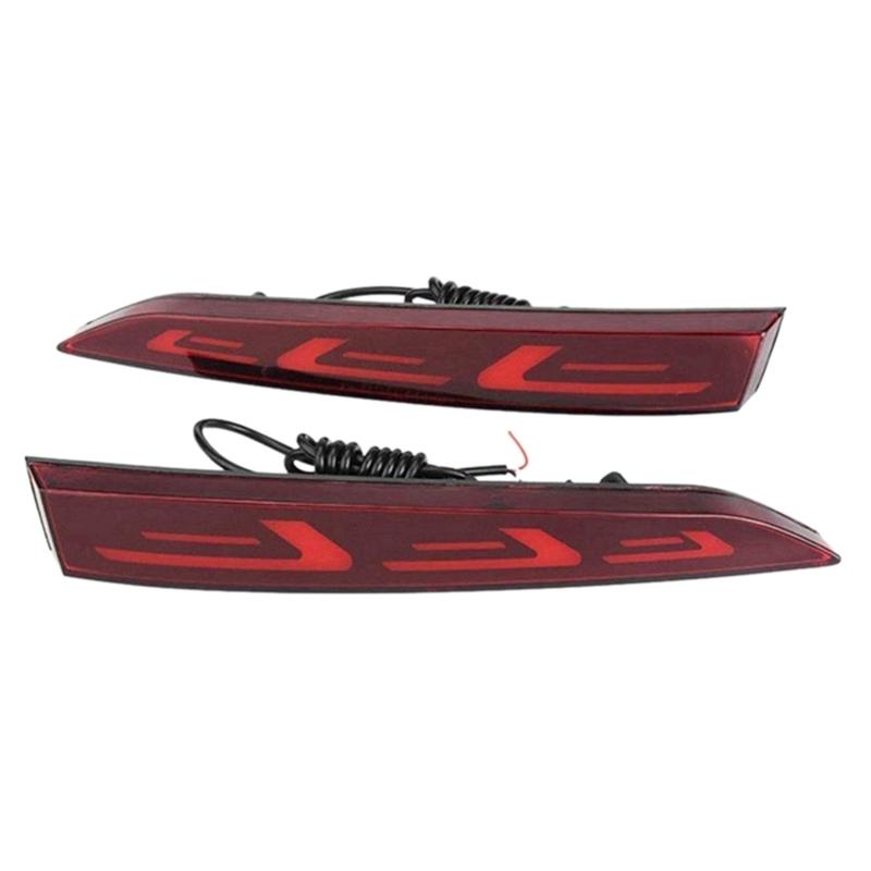 1Pair Car LED Rear Bumper Reflector Warning Brake Lamp Taillight Parking Fog Light For Solaris Accent 2017-